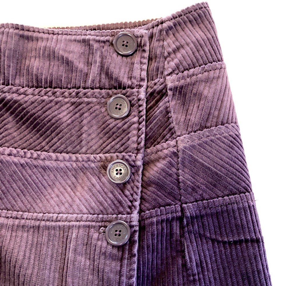 Purple Corduroy Mini Skirt